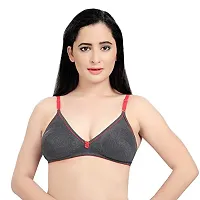 Tuck N Go Womenrsquo;s Cotton Non-Padded Non-Wired Bra | Single Hook Dual Colour Regular Bra for Ladies  Girls (Pack of 2)-thumb2