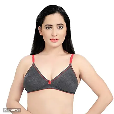 Tuck N Go Womenrsquo;s Cotton Non-Padded Non-Wired Bra | Single Hook Dual Colour Regular Bra for Ladies  Girls (Pack of 2)-thumb3