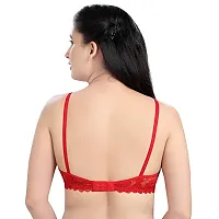 Tuck N Go Lace Bra for Women|Non-Padded Wirefree Soft Net Bra|Regular Everyday Bra for Ladies  Girls (Pack of 2)-thumb4