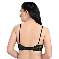 Tuck N Go Lace Bra for Women|Non-Padded Wirefree Soft Net Bra|Regular Everyday Bra for Ladies  Girls (Pack of 2)-thumb1