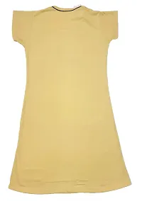Tuck N Go Women's Cotton Nightgown Sleepwear Knee Length Short Sleeves Shirt Casual Print Sleepdress with Pocket | Soft Sleepshirt for Ladies  Girls Beige-thumb3