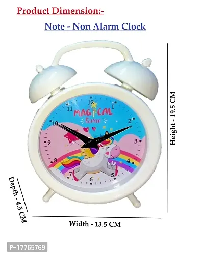 Joy Stories? Adorable Unicorn Themed Kids Table Clock for Fun Learning and Timekeeping | Modern and Stylish Analog Table Clock for Home or Office Decor - White (Unicorn)-thumb3