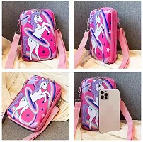 Joy Stories? Stylish Unicorn Print Sling Box Bag For Girls  Women with Detachable Shoulder Strap and Convertible into Cosmetic Box Bag, Multipurpose Organizer Hard Cover Pouch (Pink)-thumb2