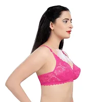 Tuck N Go Lace Bra for Women|Non-Padded Wirefree Soft Net Bra|Regular Everyday Bra for Ladies  Girls-thumb1