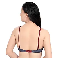 Tuck N Go Women?s Cotton Non-Padded Non-Wired Bra | Single Hook Dual Colour Regular Bra for Ladies  Girls (Pack of 2)-thumb4