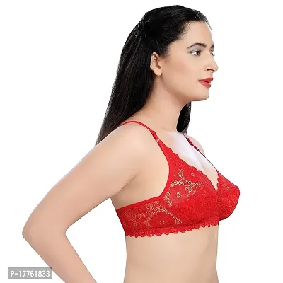 Tuck N Go Lace Bra for Women|Non-Padded Wirefree Soft Net Bra|Regular Everyday Bra for Ladies  Girls-thumb2