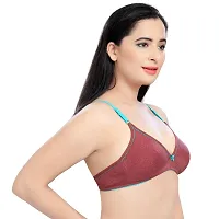 Tuck N Go Womenrsquo;s Cotton Non-Padded Non-Wired Bra | Single Hook Dual Colour Regular Bra for Ladies  Girls-thumb1