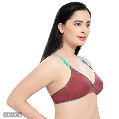 Tuck N Go Womenrsquo;s Cotton Non-Padded Non-Wired Bra | Single Hook Dual Colour Regular Bra for Ladies  Girls-thumb2