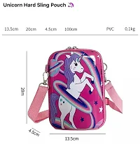 Joy Stories? Stylish Unicorn Print Sling Box Bag For Girls  Women with Detachable Shoulder Strap and Convertible into Cosmetic Box Bag, Multipurpose Organizer Hard Cover Pouch (Pink)-thumb1