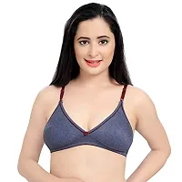 Tuck N Go Women?s Cotton Non-Padded Non-Wired Bra | Single Hook Dual Colour Regular Bra for Ladies  Girls (Pack of 2)-thumb2