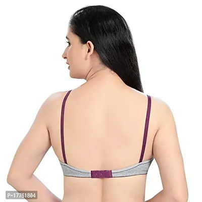 Tuck N Go Women?s Cotton Non-Padded Non-Wired Bra | Single Hook Dual Colour Regular Bra for Ladies  Girls (Pack of 2)-thumb5