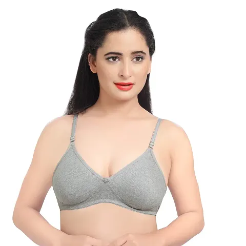 Tuck N Go Women?s Hoisery Cotton T-Shirt Full Cup Double Layer Bra| Non-Padded Non-Wired Daily Use Soft Material Smooth Fit Bras for Ladies & Girls