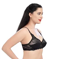 Tuck N Go Lace Bra for Women|Non-Padded Wirefree Soft Net Bra|Regular Everyday Bra for Ladies  Girls-thumb1