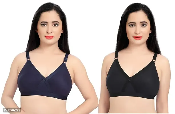 Tuck N Go Full Coverage Bra for Women| Non-Padded Non-Wired Double Layer Shaper Bras for Ladies  Girls (Pack of 2)