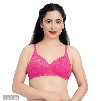 Tuck N Go Lace Bra for Women|Non-Padded Wirefree Soft Net Bra|Regular Everyday Bra for Ladies  Girls