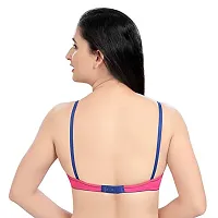 Tuck N Go Womenrsquo;s Cotton Non-Padded Non-Wired Bra | Single Hook Dual Colour Regular Bra for Ladies  Girls (Pack of 2)-thumb1