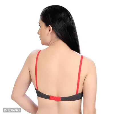 Tuck N Go Womenrsquo;s Cotton Non-Padded Non-Wired Bra | Single Hook Dual Colour Regular Bra for Ladies  Girls-thumb3