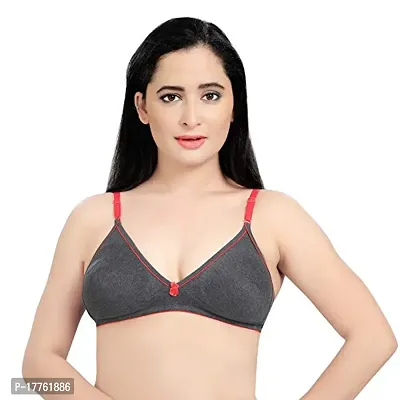 Tuck N Go Womenrsquo;s Cotton Non-Padded Non-Wired Bra | Single Hook Dual Colour Regular Bra for Ladies  Girls (Pack of 2)-thumb3