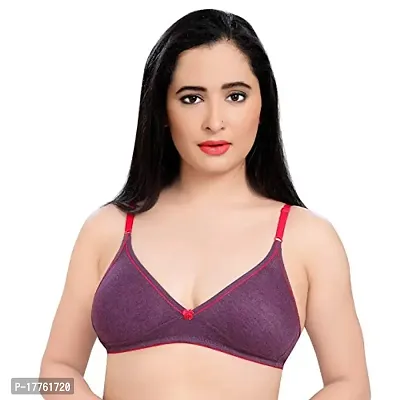 Tuck N Go Women?s Cotton Non-Padded Non-Wired Bra | Single Hook Dual Colour Regular Bra for Ladies  Girls (Pack of 2)-thumb3