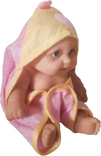JOY STORIES? Doll for Girls, Cute Little Boy Doll in Bath Rob for Babies, Realistic Looking Baby Toy, Movable Hands and Legs Doll with PVC Bath Toys for Kids - 8 Inch-thumb4