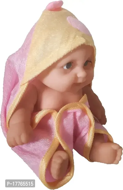 JOY STORIES? Doll for Girls, Cute Little Boy Doll in Bath Rob for Babies, Realistic Looking Baby Toy, Movable Hands and Legs Doll with PVC Bath Toys for Kids - 8 Inch-thumb5