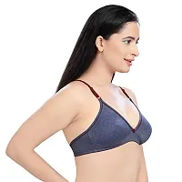 Tuck N Go Women?s Cotton Non-Padded Non-Wired Bra | Single Hook Dual Colour Regular Bra for Ladies  Girls (Pack of 2)-thumb3