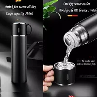 Stainless Steel Vacuum Flask Set with 3 Steel Cups Combo for Hot and Cold Drink Flask Bottle 500ml-thumb2