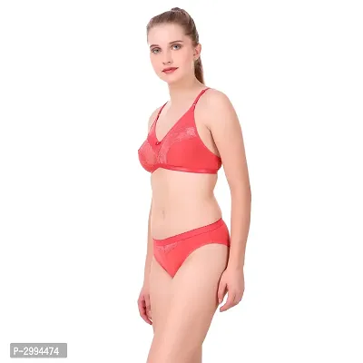 Cotton Spandex Bra  Panty Set For Women's-thumb4