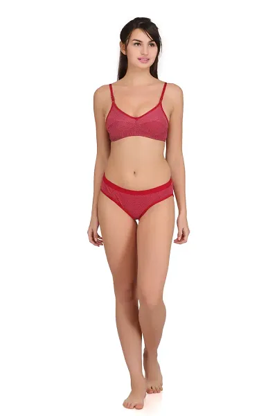 Spandex Bra Panty Set For Women's