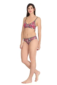 Cotton Spandex Bra  Panty Set For Women's-thumb1