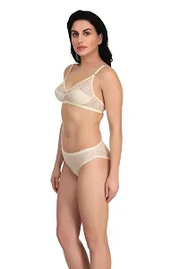 White Net Bra  Panty Set For Women's-thumb1