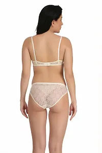 White Net Bra  Panty Set For Women's-thumb3