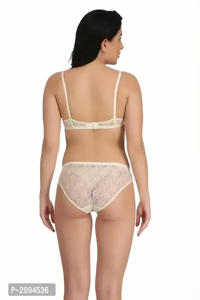 White Net Bra  Panty Set For Women's-thumb4