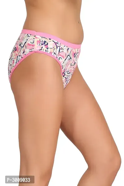 Pink Lycra Basic Briefs For Women's-thumb3