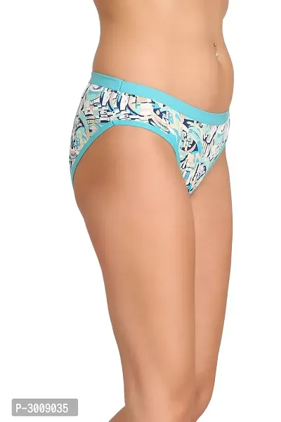 Sky Blue Lycra Basic Briefs For Women's-thumb2