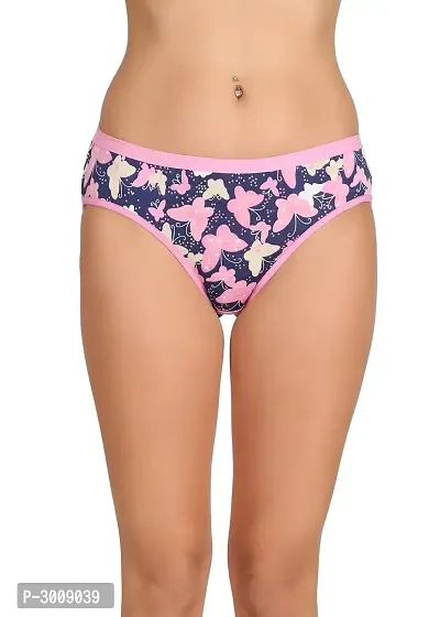 Pink Lycra Basic Briefs For Women's