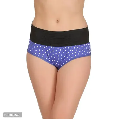 Blue Cotton Blend  Hipster Briefs For Women's