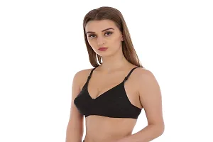 Cotton Chickenkari Basic Bra(Black)-thumb1