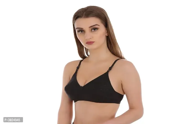 Cotton Chickenkari Basic Bra(Black)-thumb2