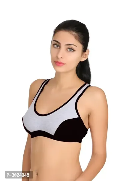 Trendy  Black Hosiery Sports Bras-thumb2