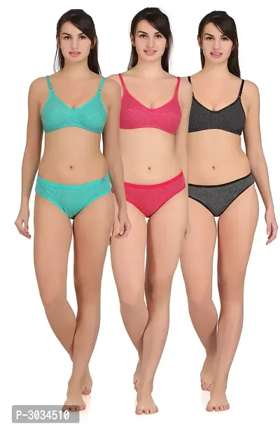 Buy Women's Self Design Hosiery Lingerie Set Pack Of 3 Online In India At  Discounted Prices