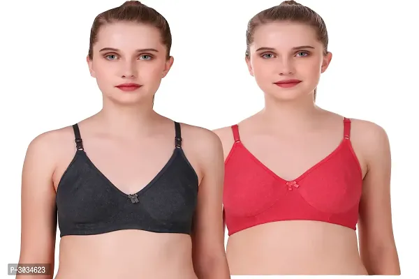 Women's Solid Hosiery Bras Pack Of 2