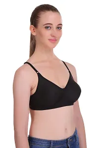 Full Coverage Non Padded Black Hosiery Solid Bra-thumb1