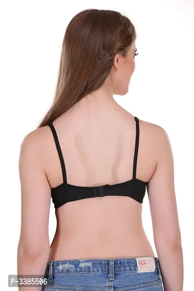 Full Coverage Non Padded Black Hosiery Solid Bra-thumb4