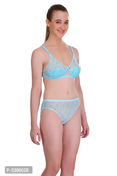 Sky Blue Net Embroidery Lingerie Set-thumb2