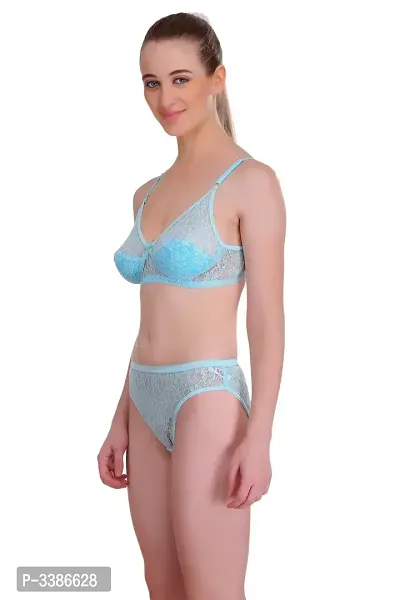 Sky Blue Net Embroidery Lingerie Set-thumb3