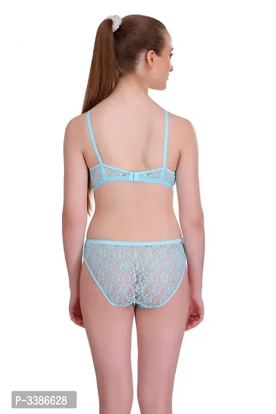 Sky Blue Net Embroidery Lingerie Set-thumb4