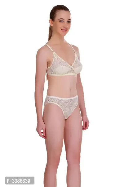 White Net Embroidery Lingerie Set-thumb2