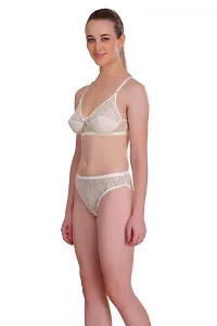 White Net Embroidery Lingerie Set-thumb2