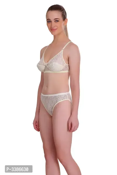 White Net Embroidery Lingerie Set-thumb3